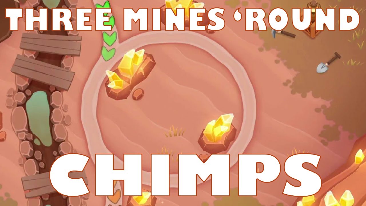 Three mines 'round CHIMPS Bloons TD 6