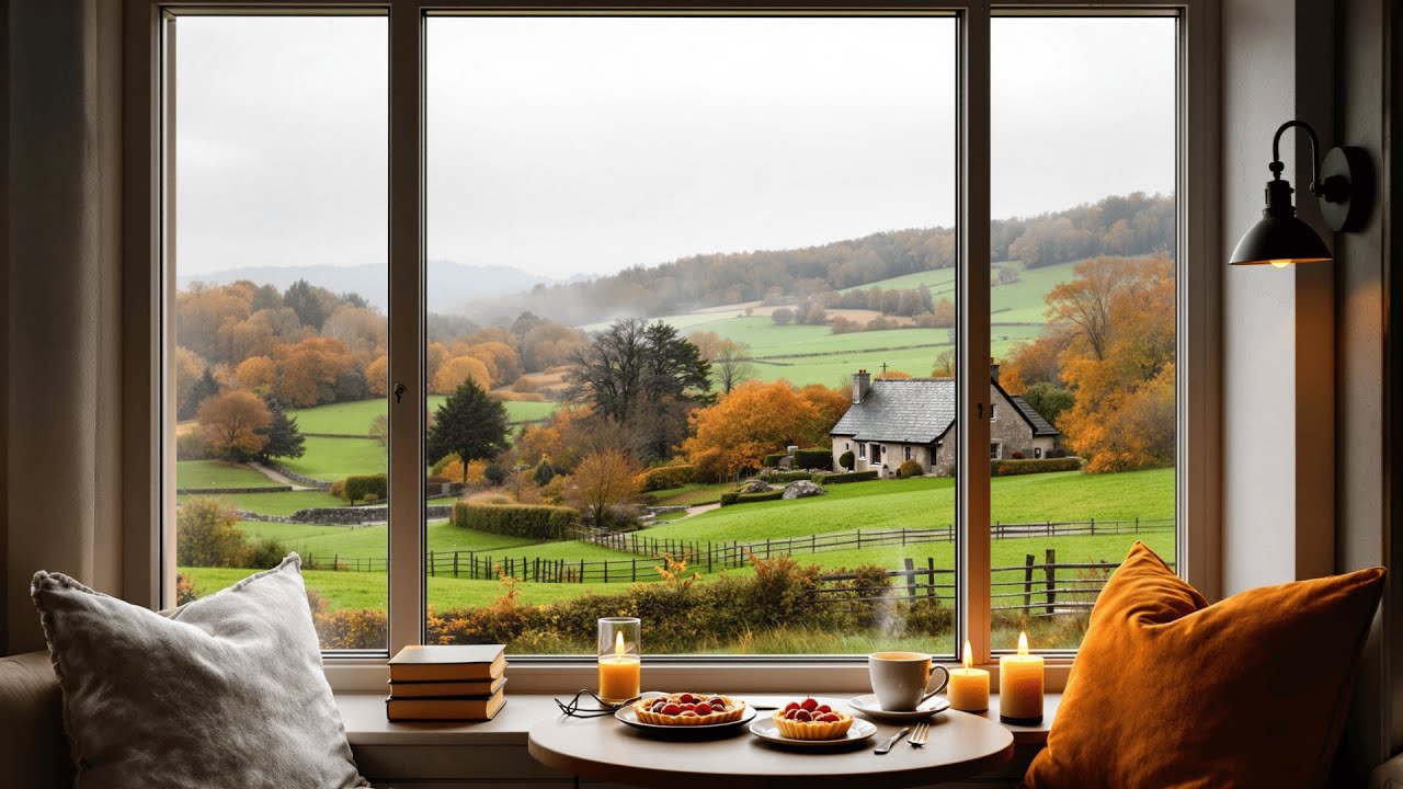 A Coffee Time on a Chilly Autumn Morning Ambience 🍁☕ Relaxing Jazz Music for Reading, Work, & Study