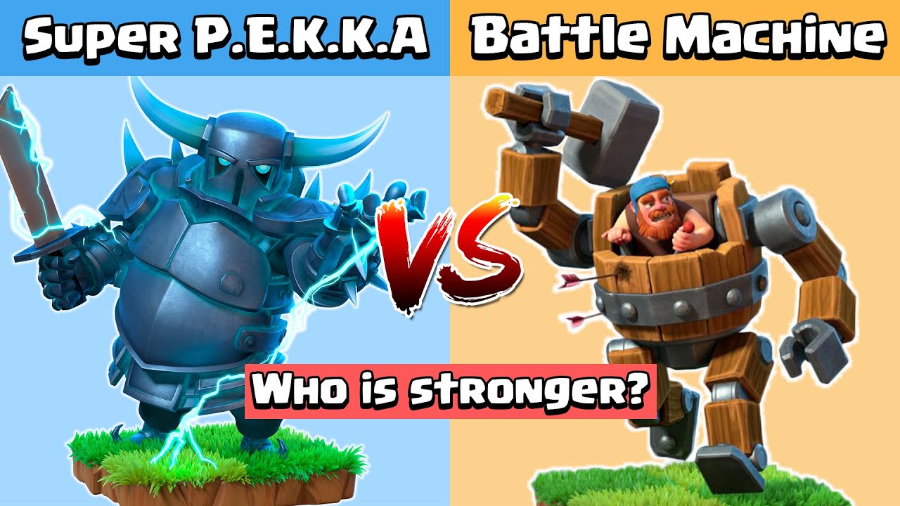 Super PEKKA Vs Battle Machine Vs All Defense | Clash of Clans