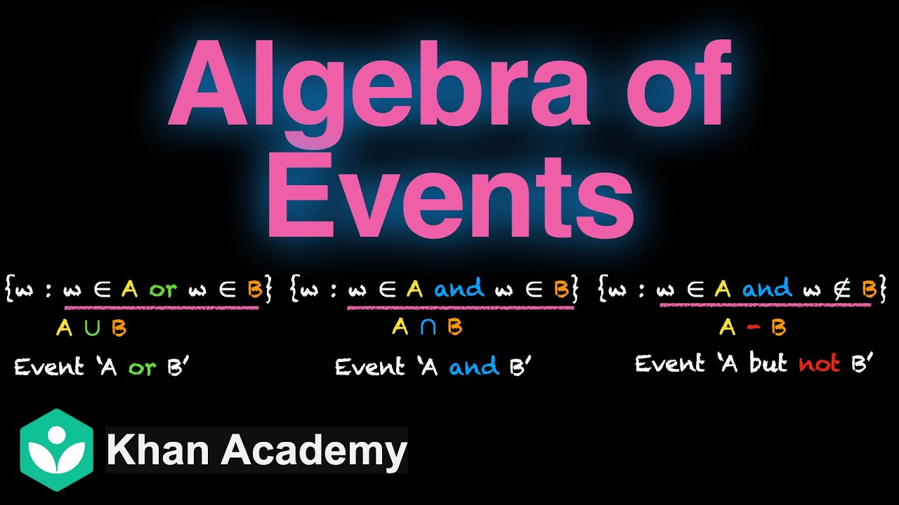 Algebra of events | Probability | Grade 11 | Math | Khan Academy