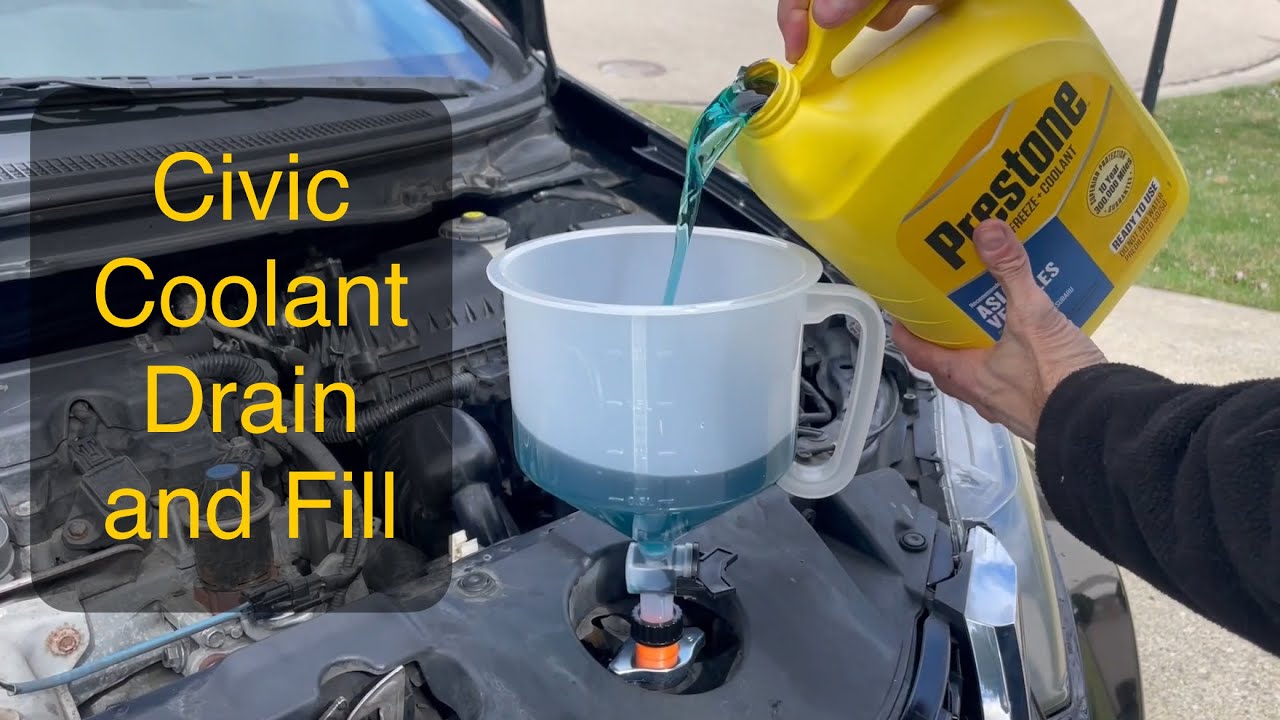 Engine Coolant Drain and Fill on a 9th generation Honda Civic (2012 - 2015)
