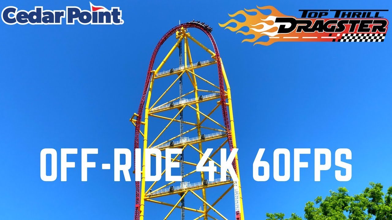 Top Thrill Dragster Off-Ride 4K 60FPS - Cedar Point (Featuring a Rollback!)