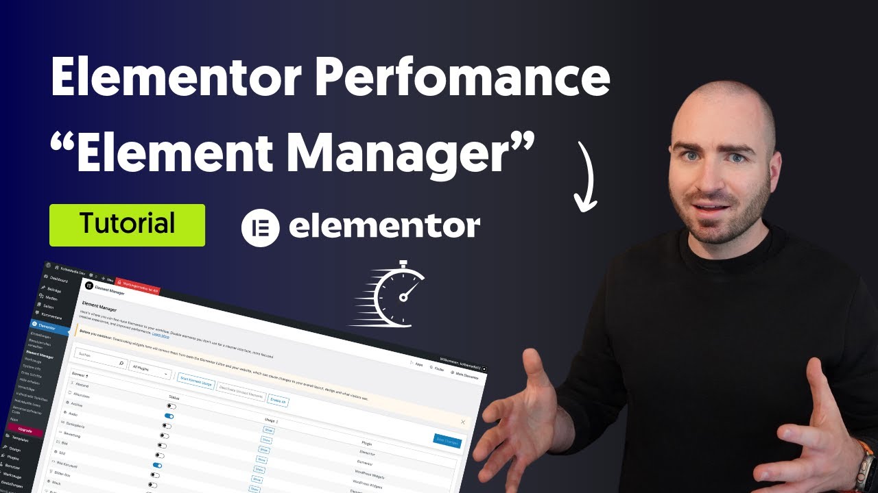 Mehr Elementor Pagespeed mit dem Element Manager - Tutorial 🚀