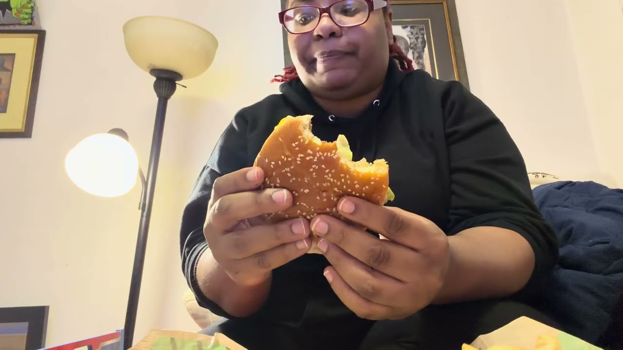 EATING BURGER KING, IMPOSSIBLE BURGER, FRIES, HERSHEY PIE 