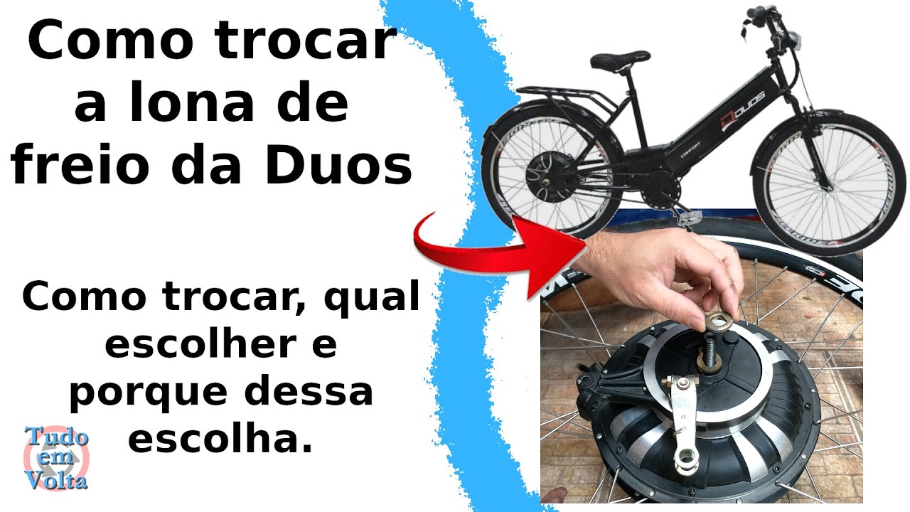 Trocando as pastilhas de lona de freio traseiro da bicicleta elétrica Duos e bike tutorial tambor