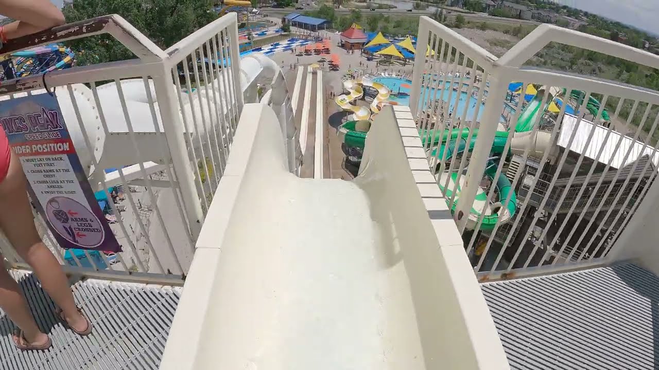 Water World Denver Pikes Peak Waterslide POV, Colorado Waterpark