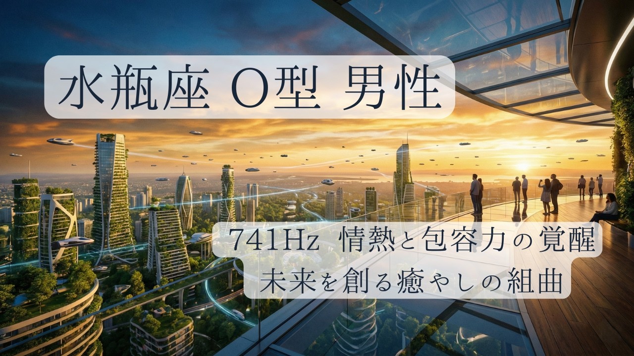 【741Hz】水瓶座 男性 O型専用｜未来を切り拓く情熱と包容力のBGM｜思考のデトックスと確信への歩み（Solfeggio Music）