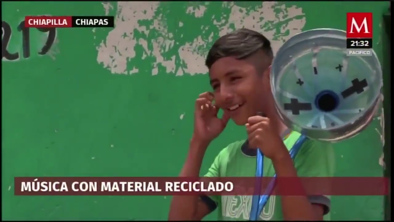 Ante falta de instrumentos, niños utilizan material reciclado para banda en Chiapas