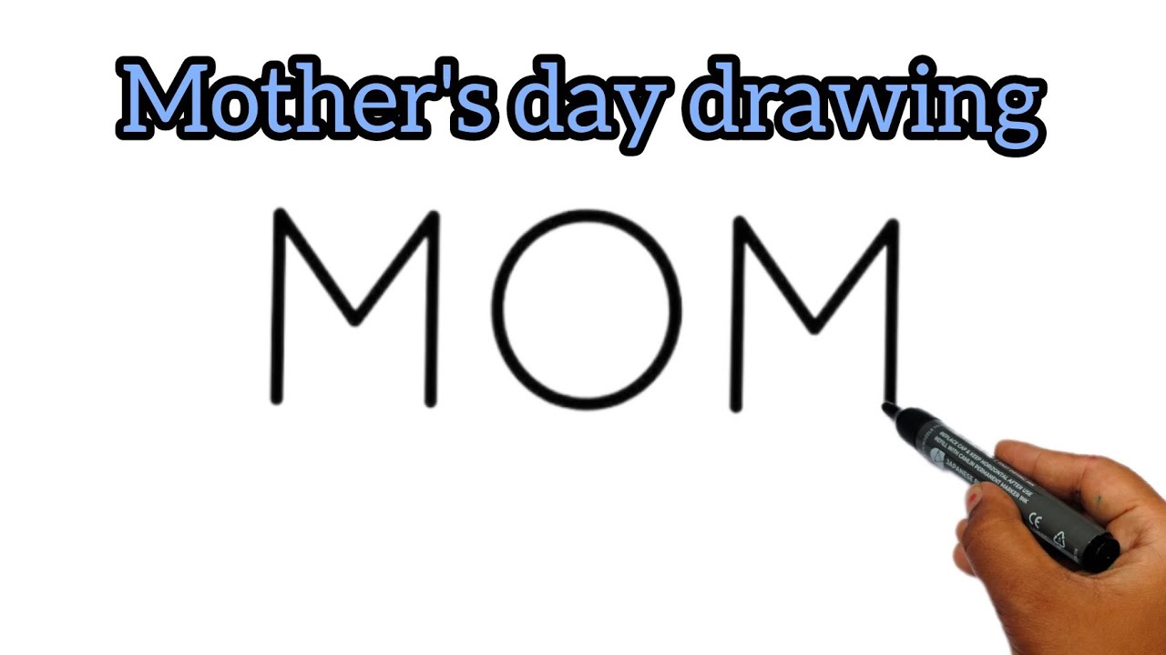 How to Draw Mother From Word MOM | Easy mother's day drawing 😘💝💖