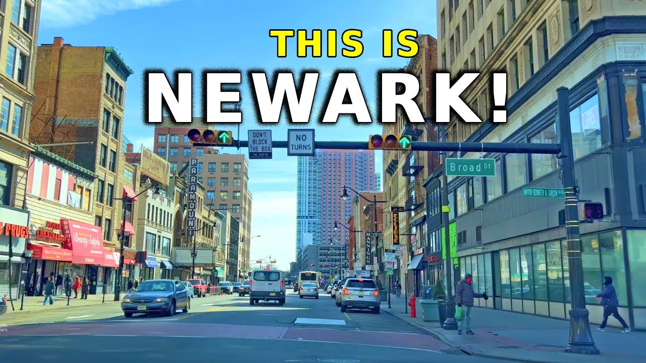 Newark 4K - Вождение в центре города Ньюарк, Нью-Джерси, США.