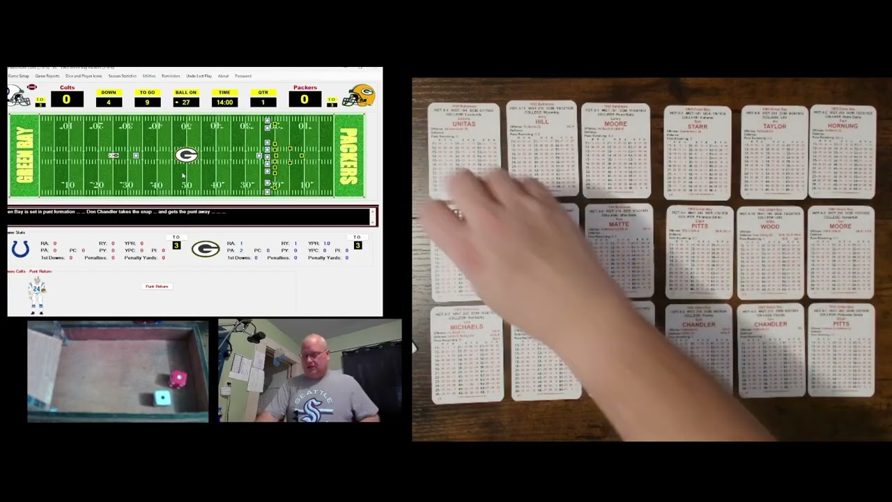 APBA Football - 1965 - Week 2 - Colts at Packers - 1st Half