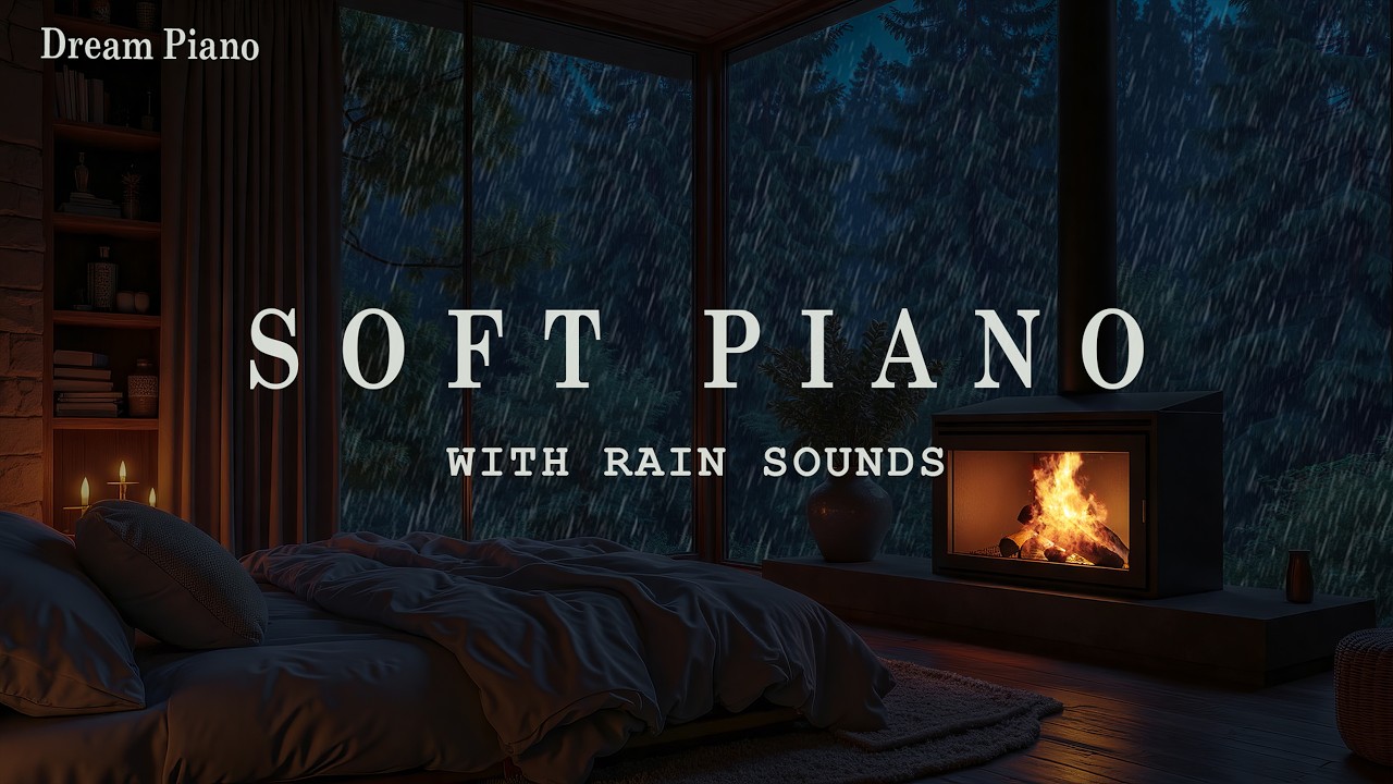 Calming Sleep Music + Insomnia & Stress Relief 🌧️🌙 Peaceful Piano with Rain Sounds, Meditation Music