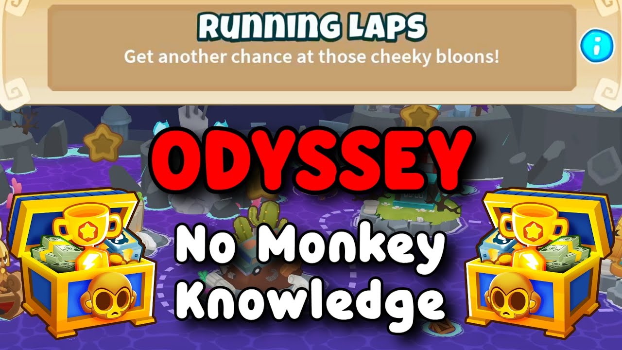 BTD6 Odyssey | No Monkey Knowledge Guide | Hard Mode Tutorial | Running Laps