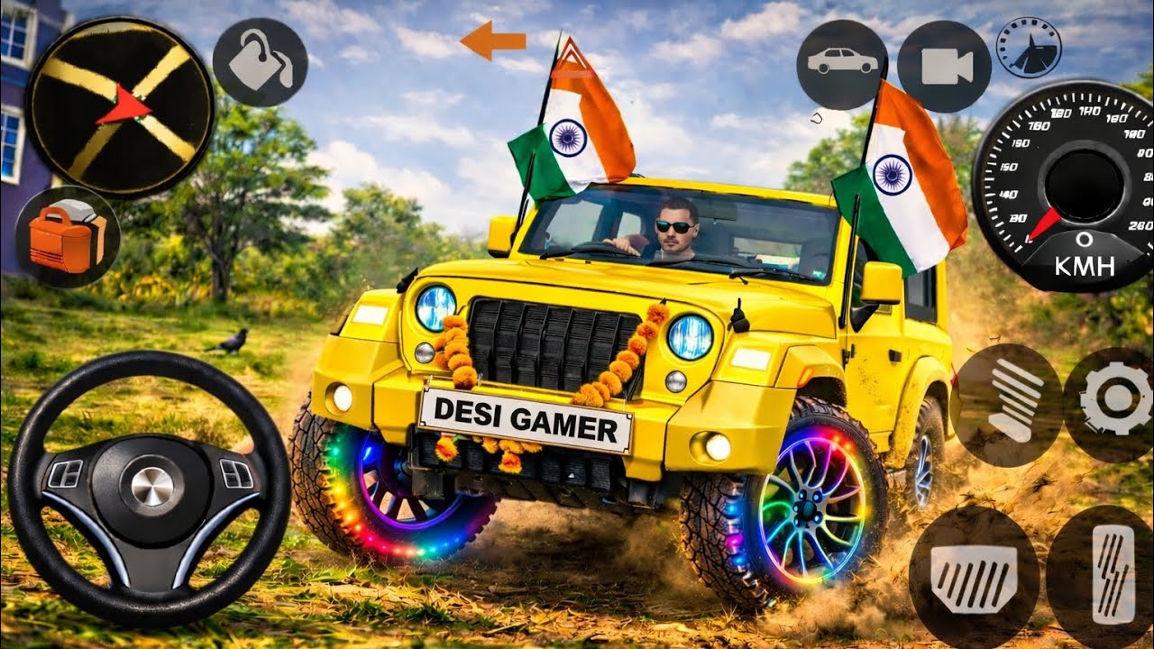 Modified Mahindra Thar😈Games:Indian Thar (Gadi Wala Games) Car Game Android Game#viralvideo