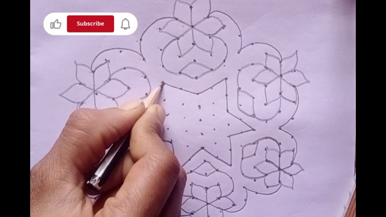 15*8 rangoli design | very easy rangoli | beautiful rangoli 