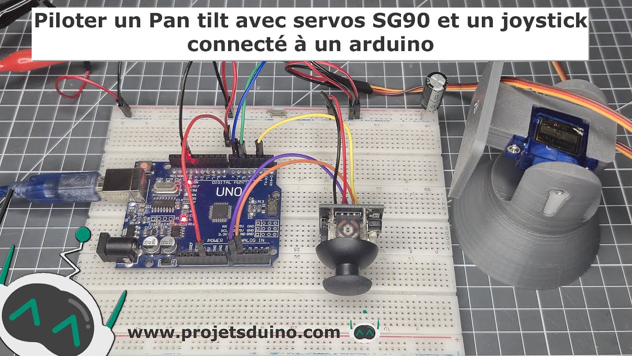 Piloter un Pan tilt avec servos SG90 et un joystick connecté à un arduino