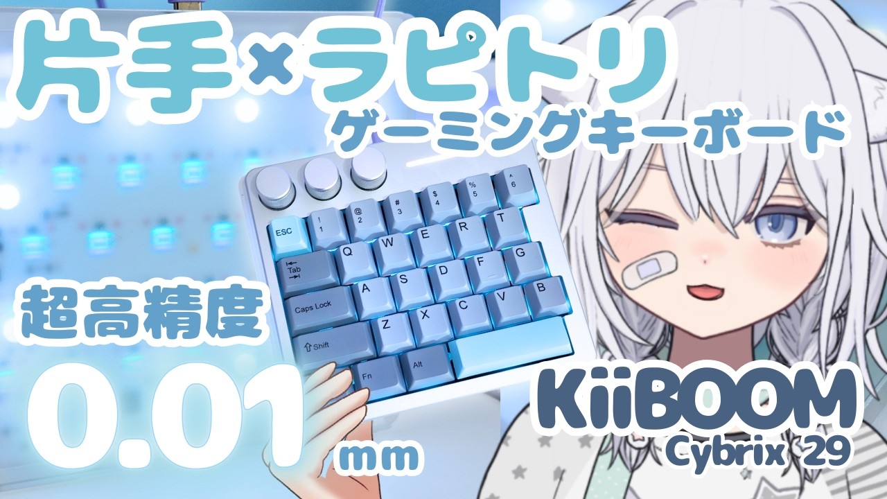 「最強の左手」ゲーミングキーボード⌨指の動きがそのまま反映される。0.01mmの磁気スイッチでストッピングが変わる｜KiiBOOM Cybrix 29