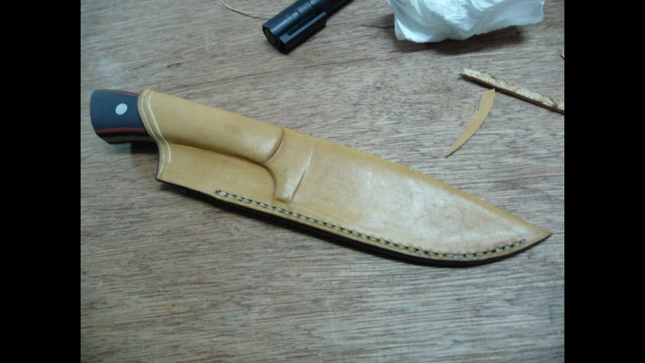 Leather sheath making