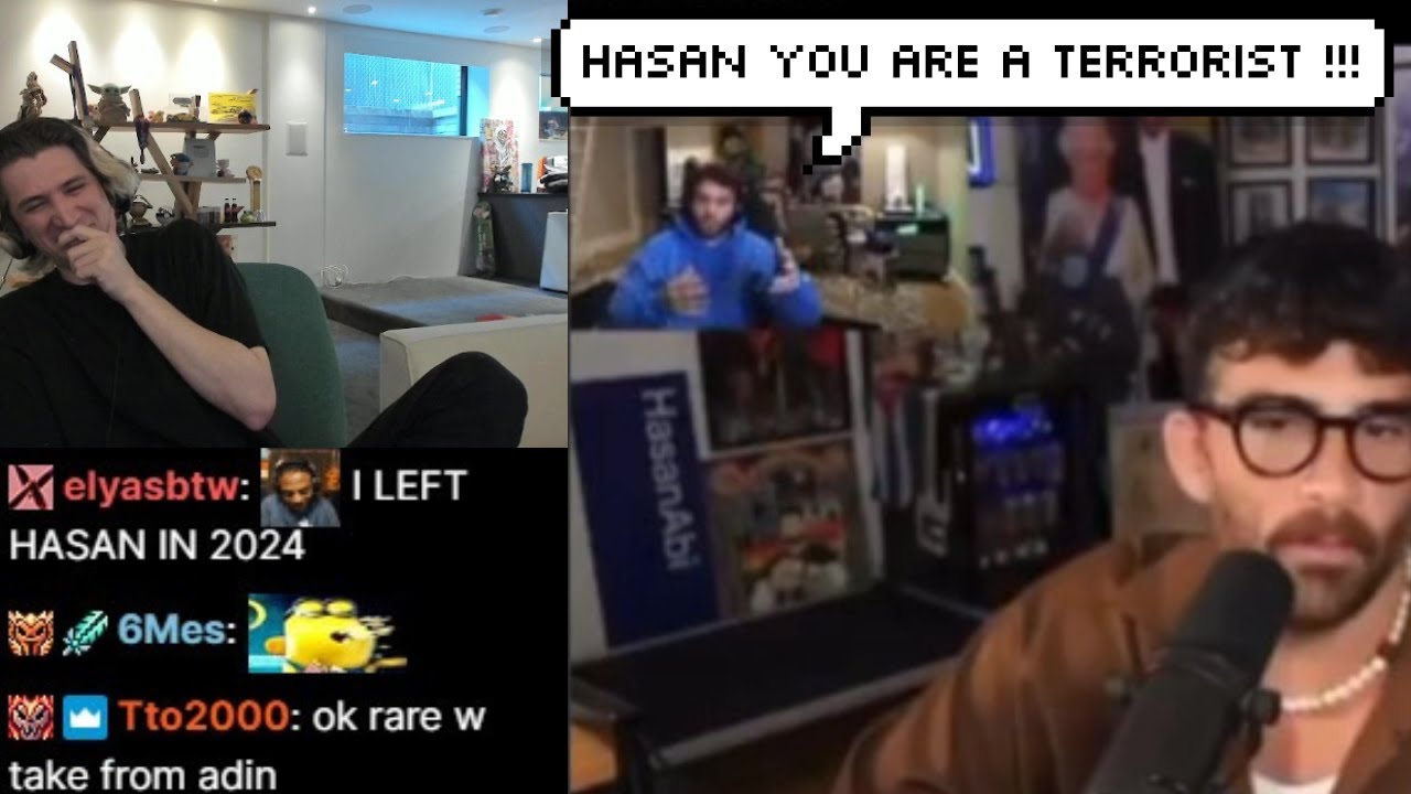 xQc Almost Passes Out Laughing at Adin Ross Calling Hasan a Terrorist