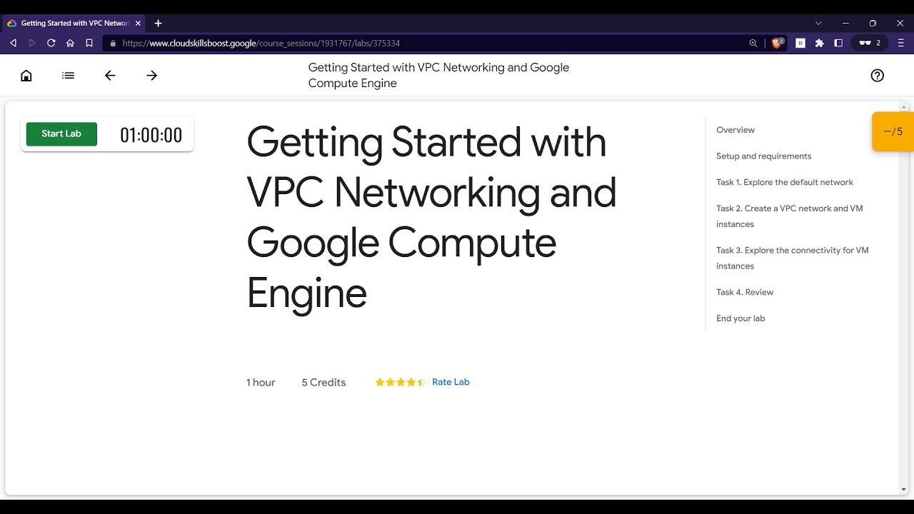 Getting Started with VPC Networking and Google Compute Engine | GCCP #lab