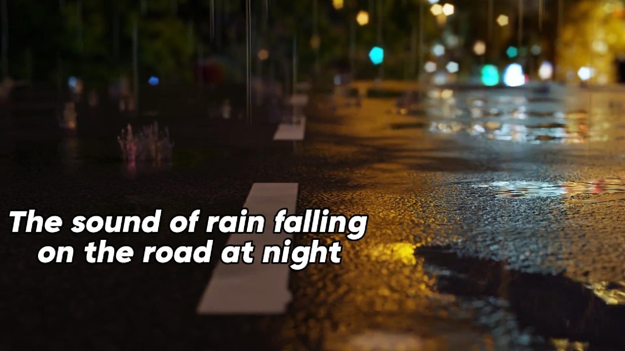 🌧️ Heavy Rain on Asphalt at Night | Deep Sleep & Focus White Noise (8 Hours)