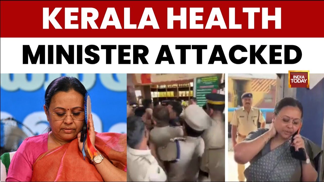 Kerala Minister Veena George Allegedly Injured in Protest; CPM-Congress Clash & Police Row