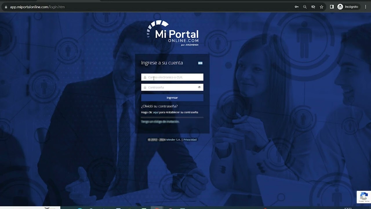 Registrarse en Mi portal Online