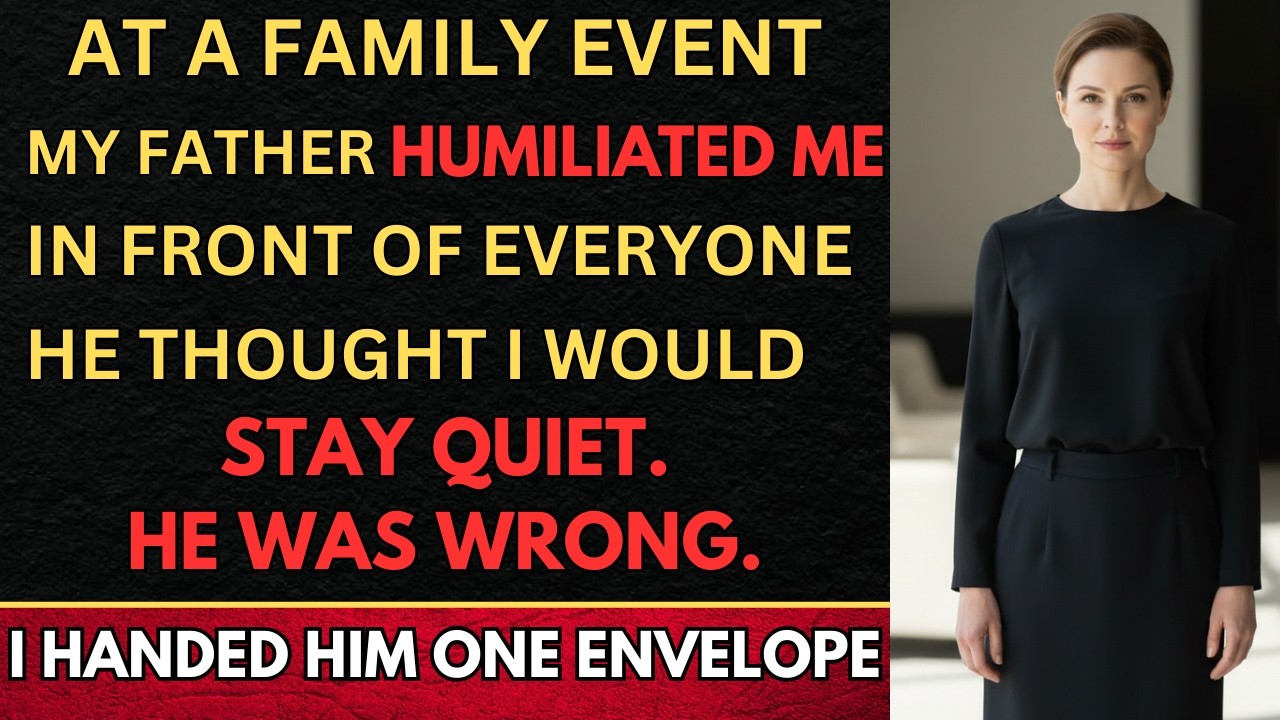 My Father Humiliated Me at a Family Event — What I Handed Him Changed Everything