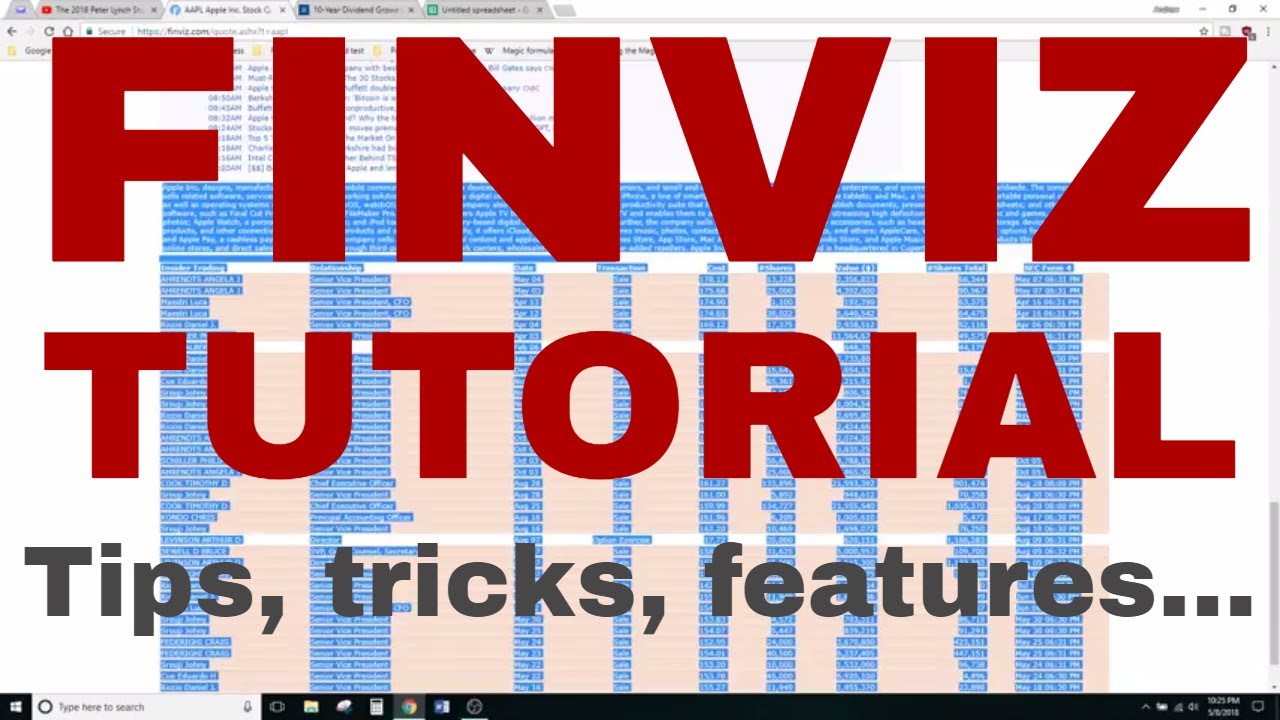 Finviz Tutorial for Value Investors and Beginners