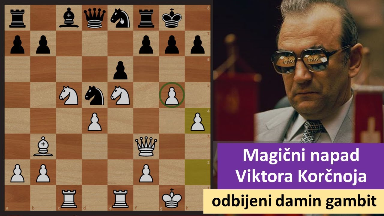 Magični napad Viktora Korčnoja - odbijen damin gambit - šahovske partije