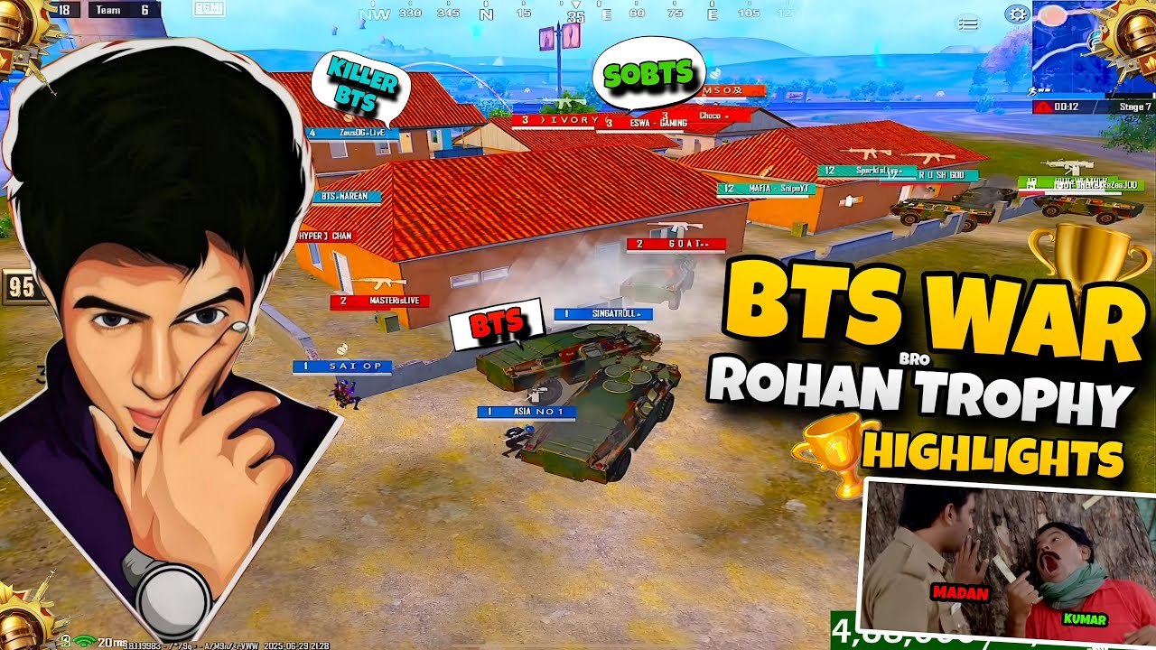 BTS WAR | ROHAN BRO TROPHY HIGHLIGHTS | #bgmi  #bgmilive  #madanop  #madan  #bts