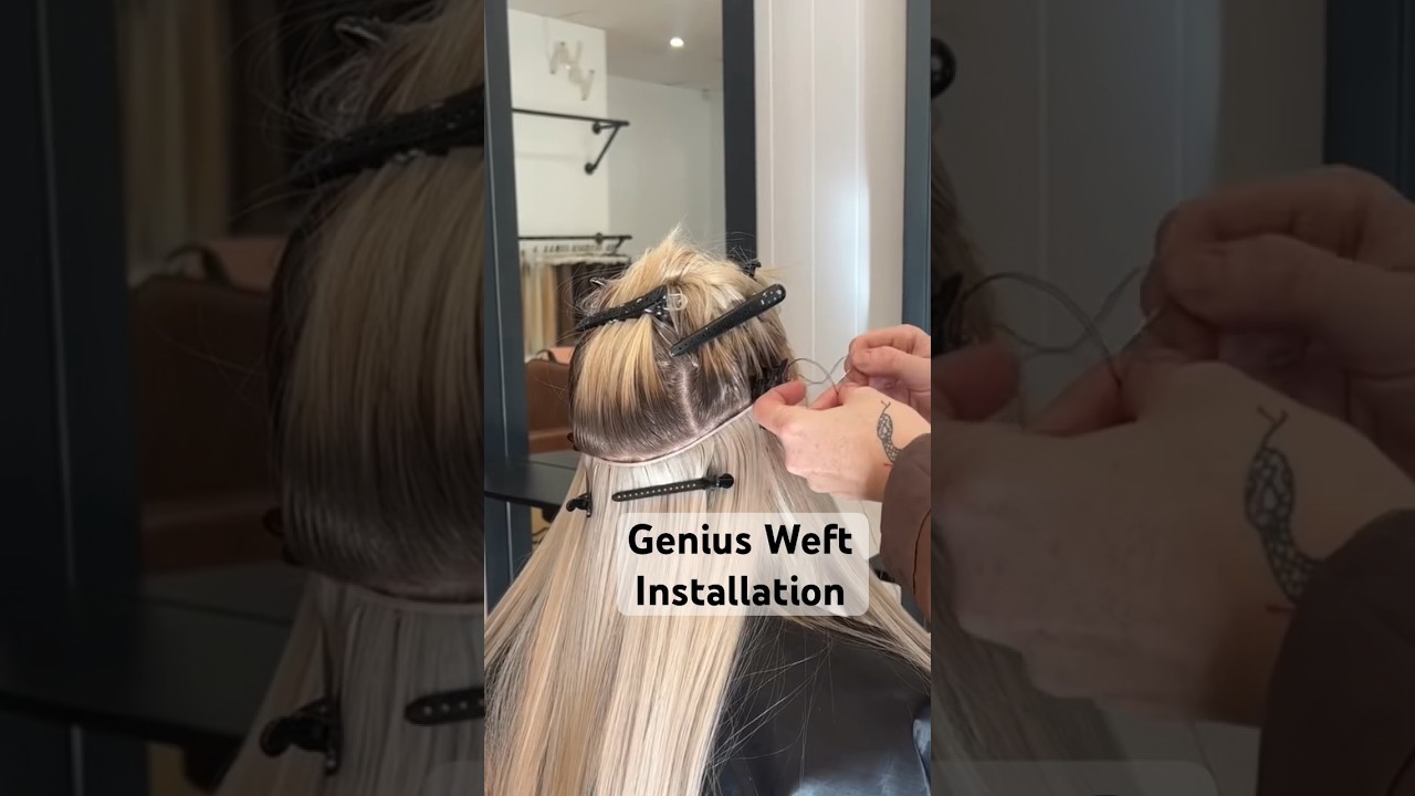 Genius Weft Installation: How to install weft hair extensions. #hairextensions #hairtutorial
