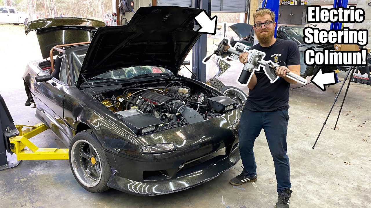 Putting An Electric Steering Column In My Miata! Will it Work!? No Lines, No Pump, No Fluid!