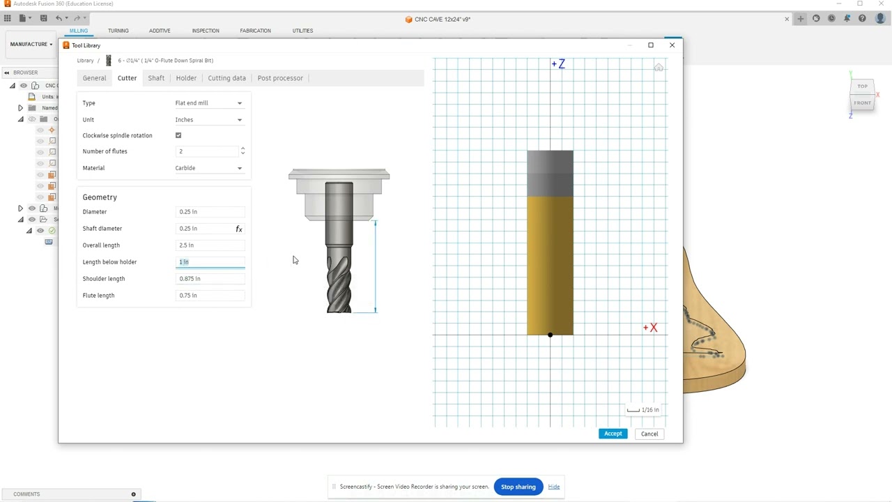 CAM CNC Program Post Creation on Fusion 360 Video #2: Tool Library