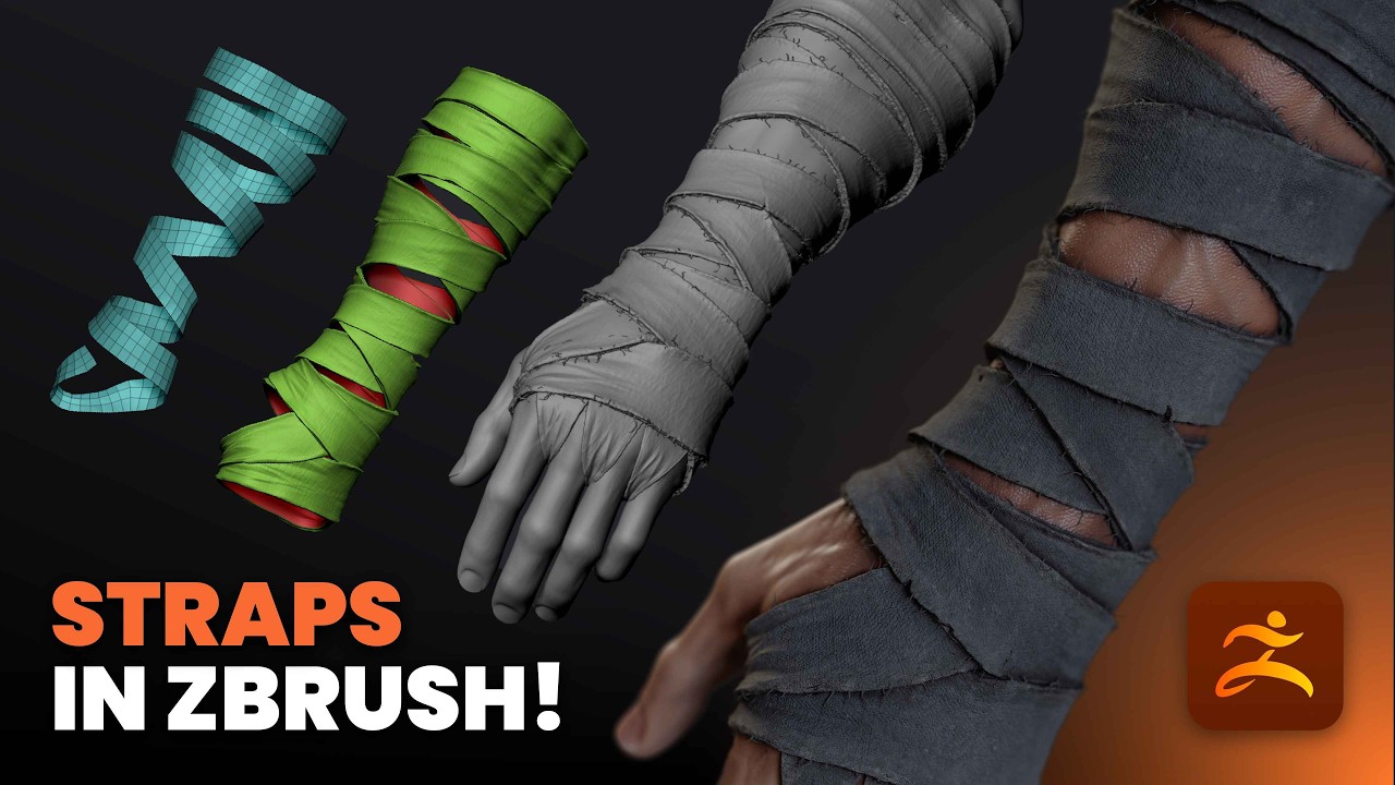Создавайте реалистичные ремни и бинты в ZBrush