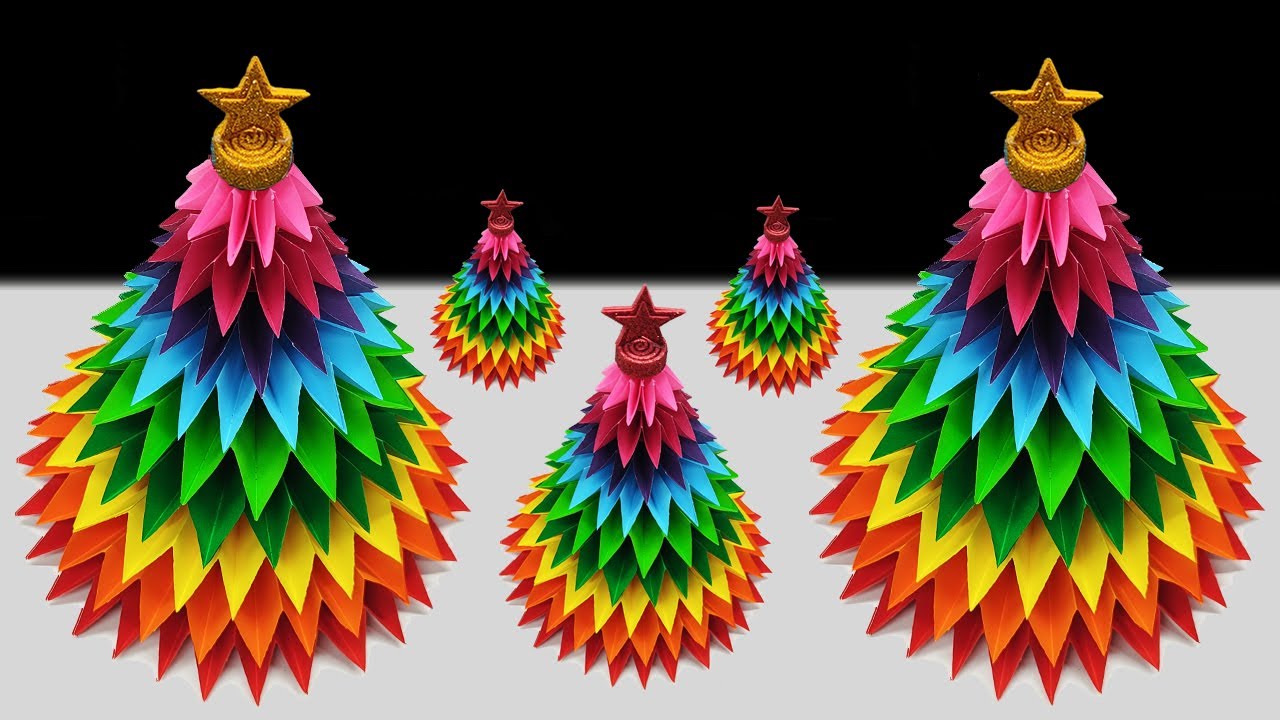 Rainbow Christmas Tree Ideas 🎄 Paper Christmas Tree Making 🎄 Christmas Decoration Ideas 🎄