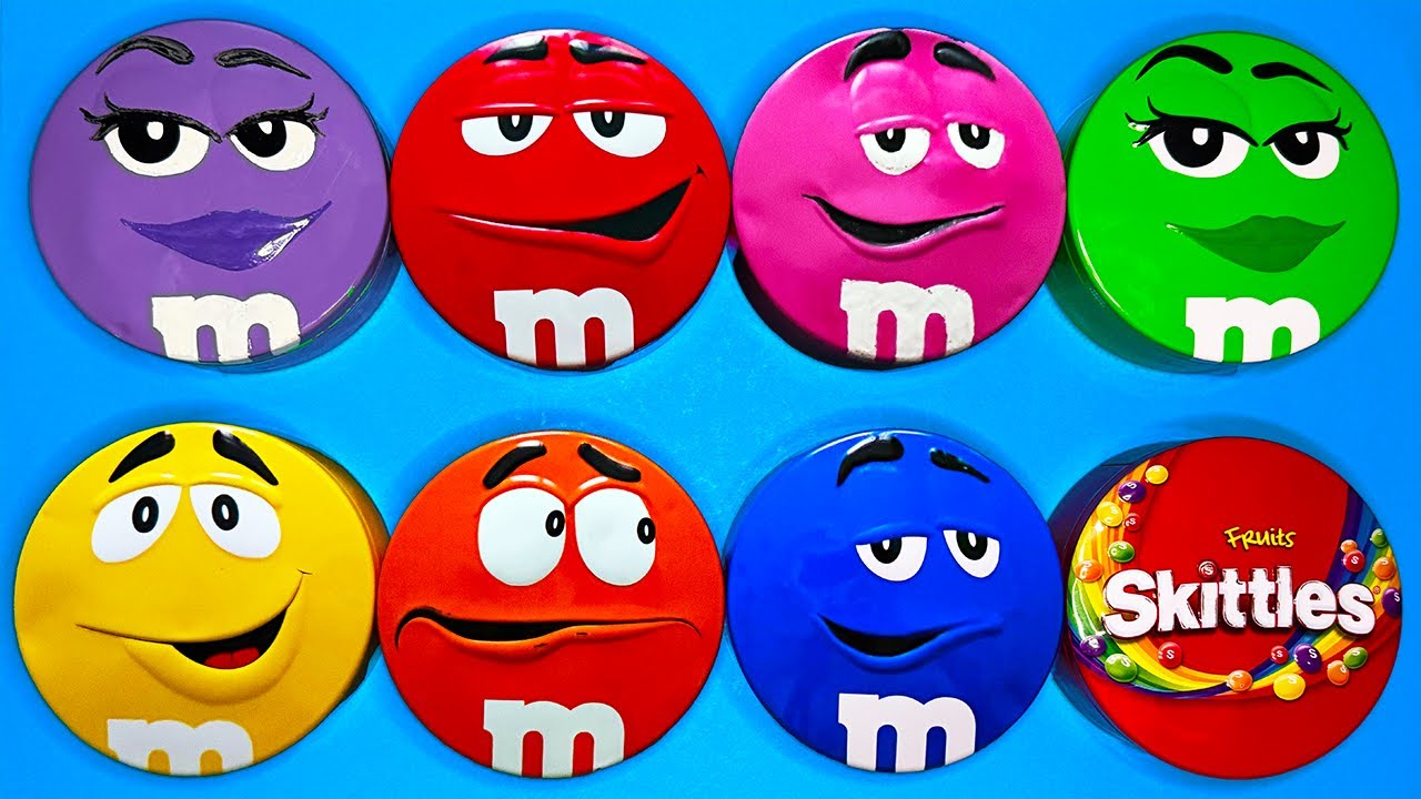 Satisfying Video | ASMR Unpacking Surprise Containers with Colorful Skittles & Chocolate M&M'S Candy