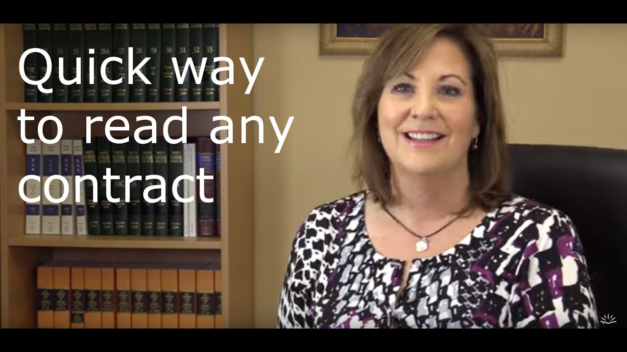 How to read a contract.quickly- and when NOT to sign!