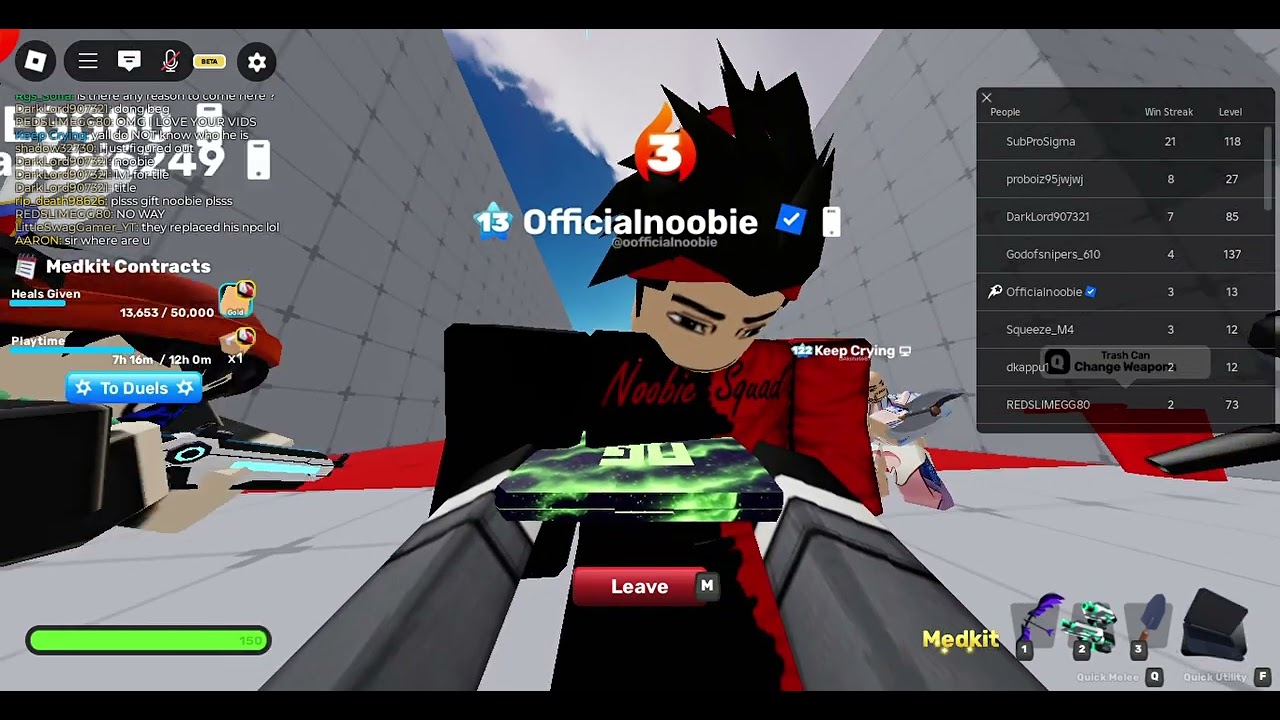 DANG!!! OFFICIAL NOBBIE IN THE SERVER OF #rivals #blockfruits #officialnoobie