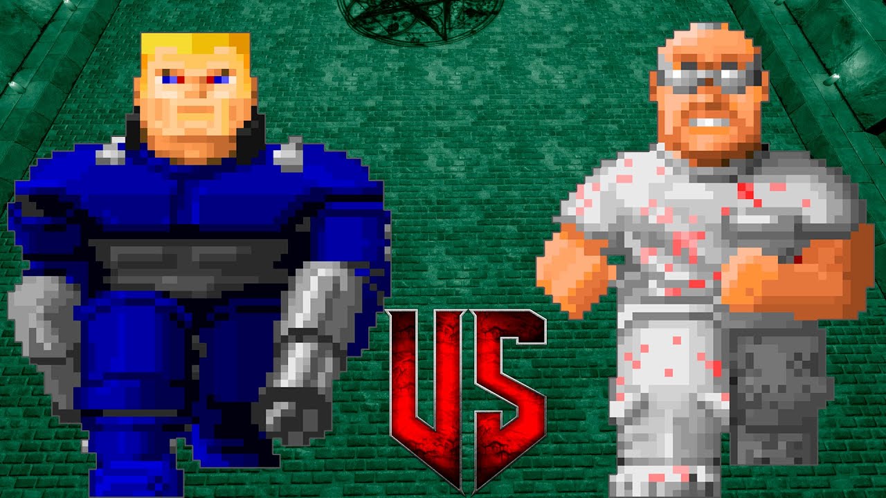 Hans Grösse vs Doctor Schabbs - Wolfenstein 3D : Monster Infighting - DOOM: RETRO BOSS BATTLE