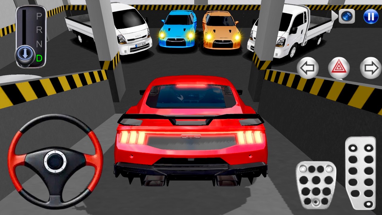 🚗New Red Mustang GT Stuck in Parking 🅿️🚘| 3D Driving Class 2026| Android Car Gameplay