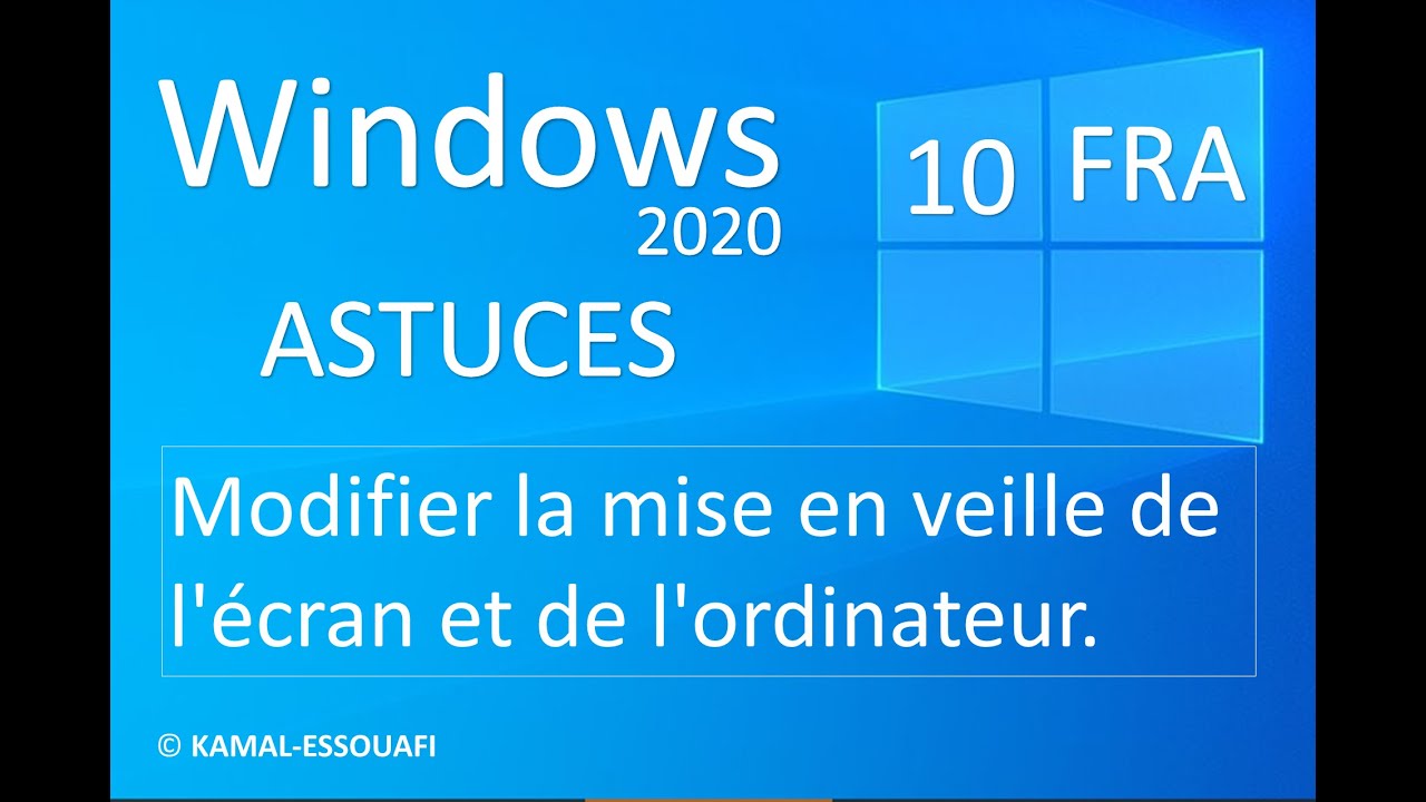 Modifier la mise en veille de l'écran et de l'ordinateur Windows 10
