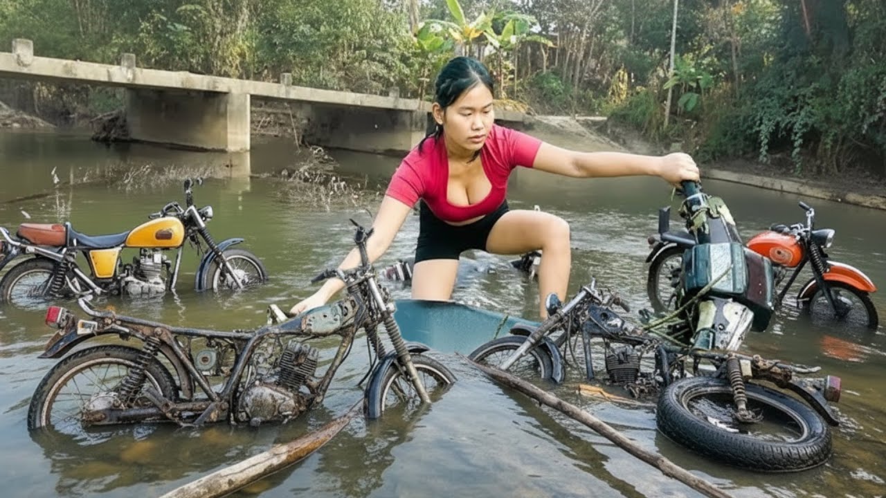 Mechanical Girl Repairs And Transforms Flooded Motorcycle Engines Into Perfectly Working Machines