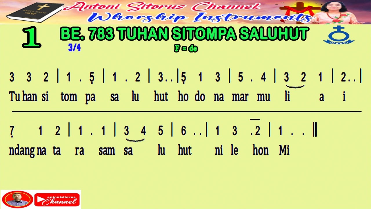 BUKU ENDE HKBP NO 783 | TUHAN SITOMPA SALUHUT | NOT ANGKA | KARAOKE |