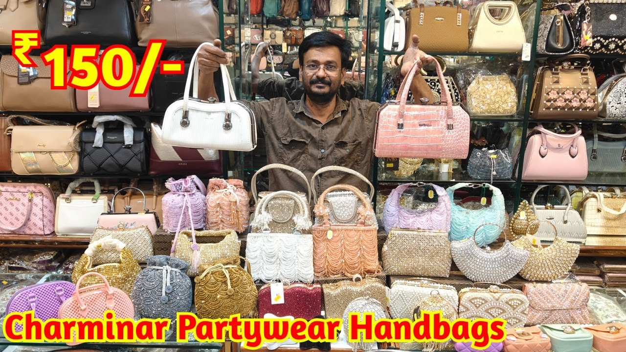 Charminar Bridal Partywear Hand Bags Purses Clutches Sling Bags Potlis Suit Case Sets With Prices