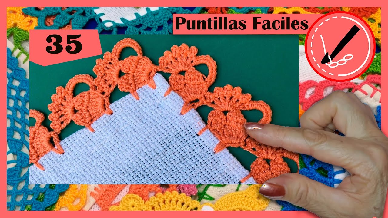 🧶🥢ORILLA TEJIDA FACIL PRINCIPIANTES 😍 | UNA VUELTA PARA MANTEL O SERVILLETA # 35