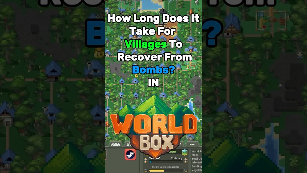 How long does it take for Villages to Recover from Bombs (WorldBox) #worldbox #worldboxupdate #viral