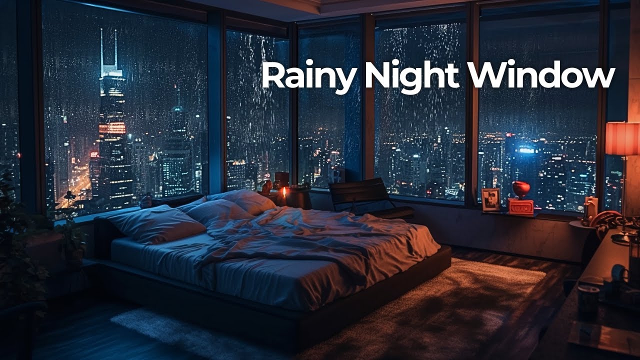 Rain at the Window (10 Hours) | Night Rain Sounds for Sleep