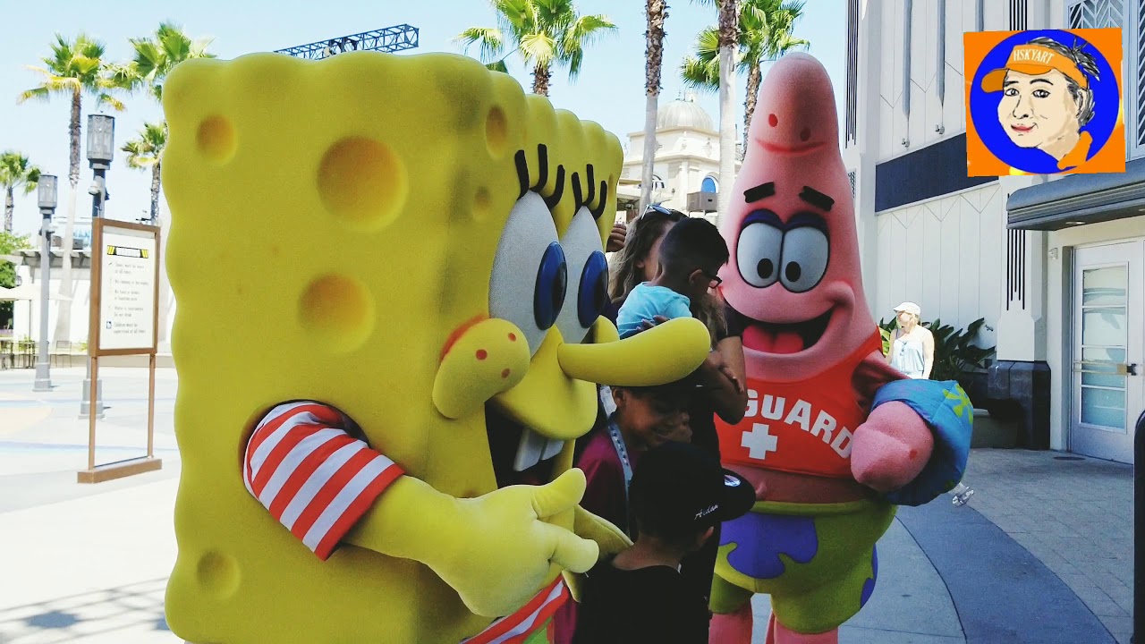 HskyArt SpongeBob Wants the Perfect Family Portrait 📸📸 at Universal Studios Hollywood 2019 HSKY