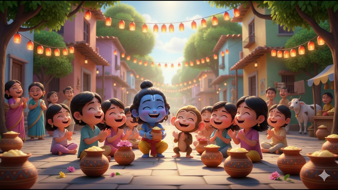 नन्हे कृष्ण की माखन लीला 😍 | Kids Moral Kahani